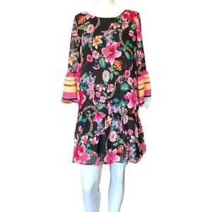 NWOT -Nicole Miller studio floral bell sleeve dress